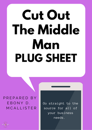 Cut Out The Middle Man "Plug Sheet"